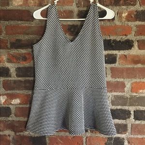 Peplum top, black and white